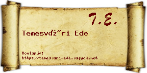 Temesvári Ede névjegykártya